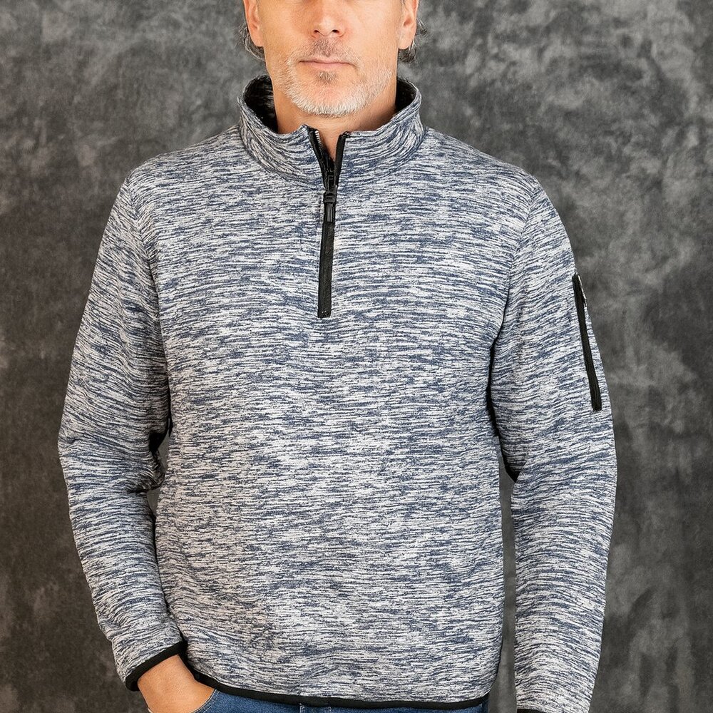 Jackson Hole Jacket Men Large Blue Pull-Over Quarter Zip Outerwear Sleeve Pocket